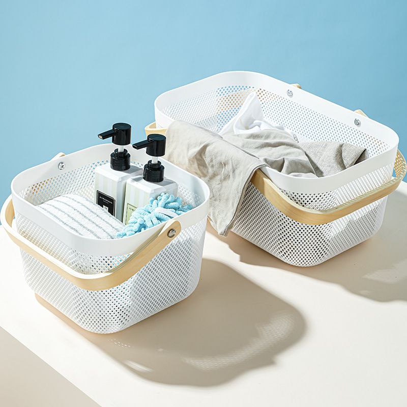 Metal Square Basket with Bamboo Handle Make Room By Maha