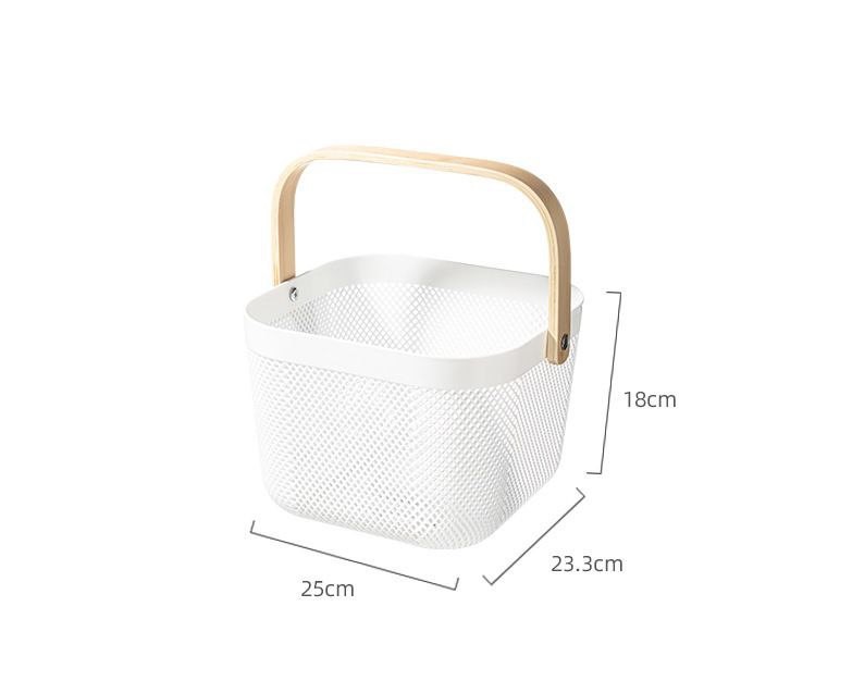 Metal Square Basket with Bamboo Handle Make Room By Maha