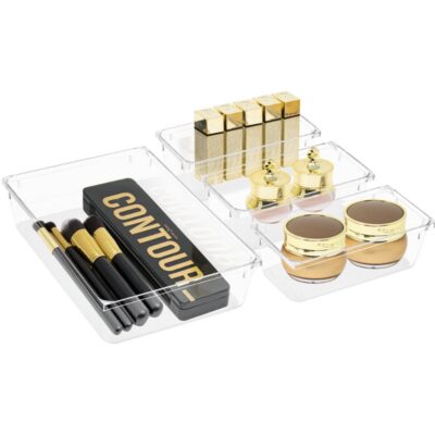 Make up/ Desk Organizer - Set of 6 Pieces -Frosted Clear - Image 5