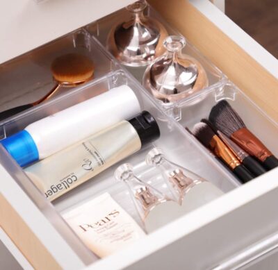 Make up/ Desk Organizer - Set of 6 Pieces -Frosted Clear - Image 2