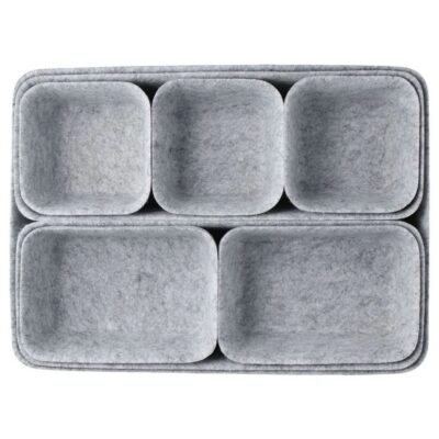 Felt Drawer Organizer-8 piece Set - Grey -Desk- Dressing - Image 2