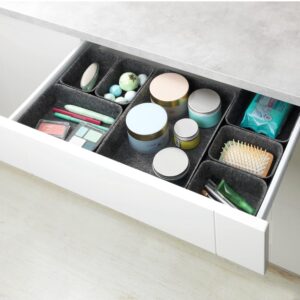 Felt Drawer Organizer - dark grey- 7 piece set