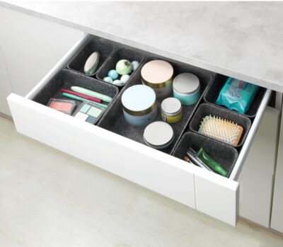 Felt Drawer Organizer - dark grey- 7 piece set