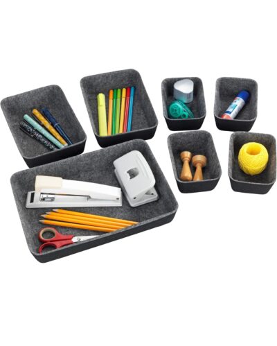Felt Drawer Organizer - dark grey- 7 piece set - Image 5