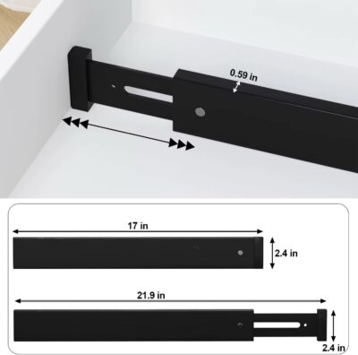 Black Wooden Drawer Separator - long