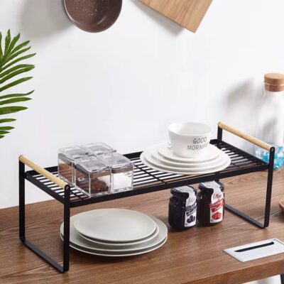 Cabinet Inner Shelf with Wooden Handle black-large