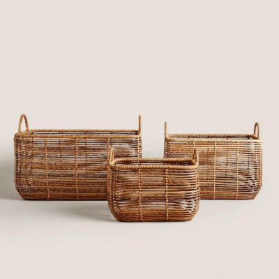 Imitation Rattan Storage Basket -Rectangular - Image 3