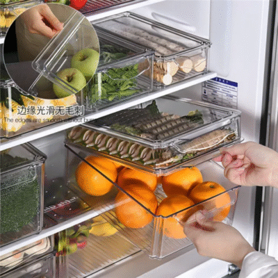 Multi-Functional fridge organizer with lid set - Image 4