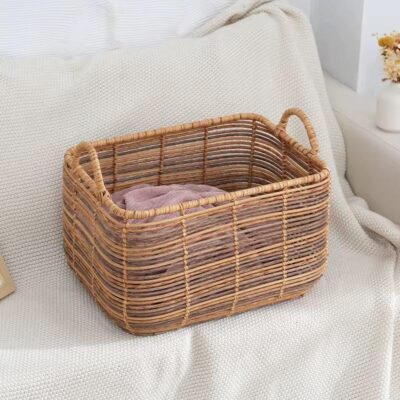 Imitation Rattan Storage Basket -Rectangular - Image 2