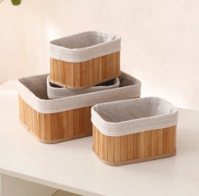 Rectangular bamboo box