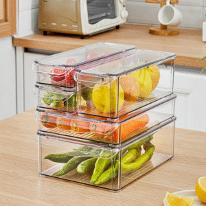 Multi-Functional fridge organizer with lid set
