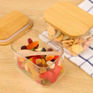 Rectangular Glass Jar with Bamboo Lid