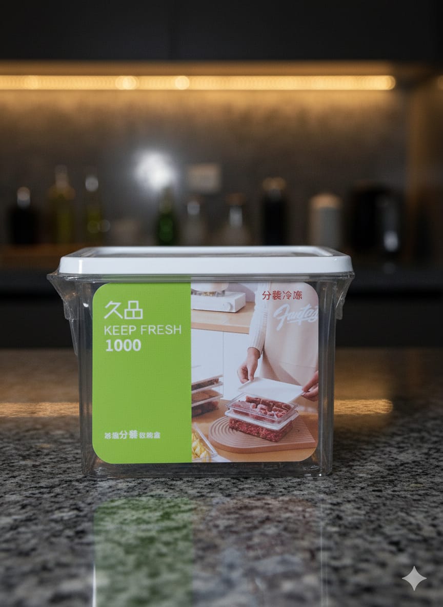 Fridge/Freezer Acrylic Container with Lid / 1L